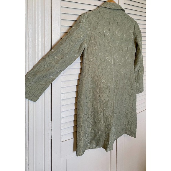 Vintage Handmade Brocade Duster Jacket, Sea/Mint Green, size S-M - Picture 5 of 11